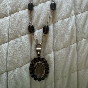 Chic Smoky Quartz Pendant Necklace